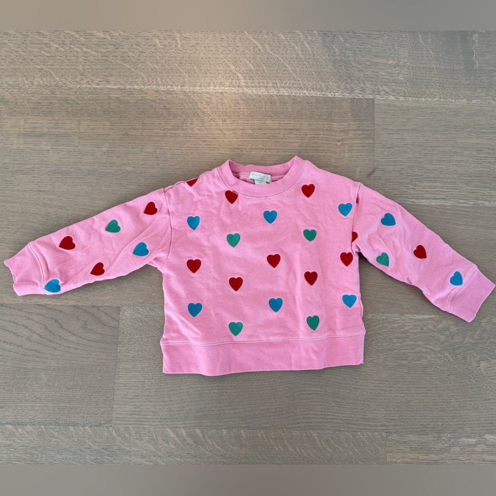 Stella McCartney kids pink heart embroidered sweatshirt kids size 6.